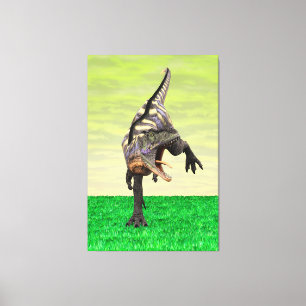 Funny Aucasaurus Roaring Prehistoric Dino Art Canvas Print