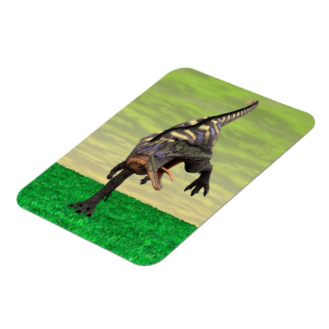 Funny Aucasaurus Roaring Prehistoric Dino Art Magnet (Left Side)