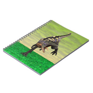 Funny Aucasaurus Roaring Prehistoric Dino Art Spiral Notebook