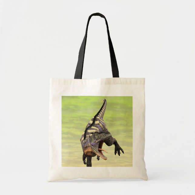 Funny Aucasaurus Roaring Prehistoric Dino Art Tote Bag (Front)