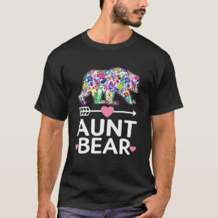Funny Aunt Bear Mothers Day Floral Matching Family T-Shirt