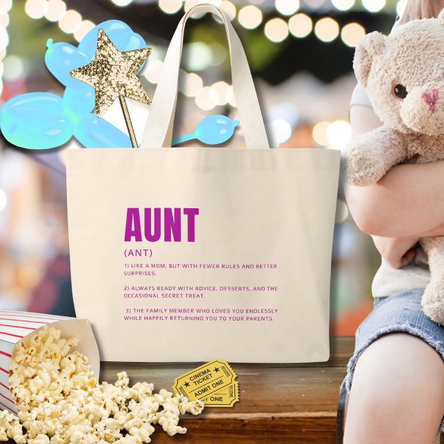Funny Aunt Definition Large Tote Bag (Creator Uploaded)