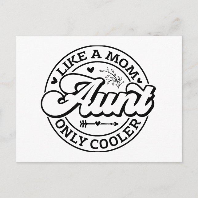Funny Aunt Like A Mum Only Cooler Postcard (Front)