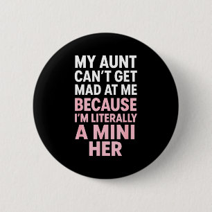 Funny Aunt Niece Mini Her Matching Family Quote 6 Cm Round Badge