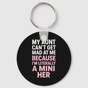 Funny Aunt Niece Mini Her Matching Family Quote  Key Ring