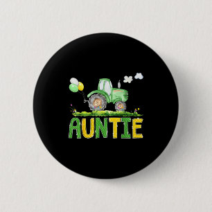 Funny Auntie Birthday Boy Tractor Farm Truck Match 6 Cm Round Badge