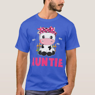 Funny Auntie Cow Cute Cow Farmer Birthday Matching T-Shirt
