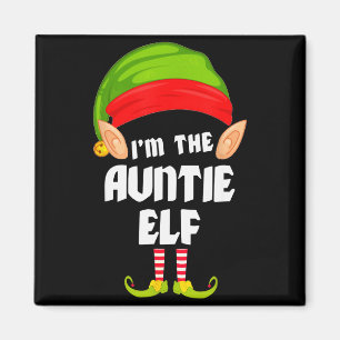 Funny Auntie Elf Matching Family Group Pj Christma Magnet