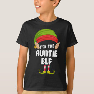 Funny Auntie Elf Matching Family PJ Christmas T-Shirt