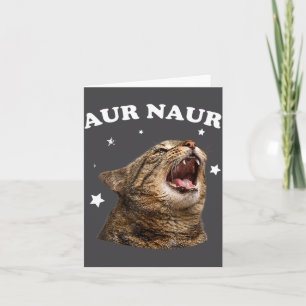 Funny Aur Naur Cat Style Oh No Surprised Cat Meme Card