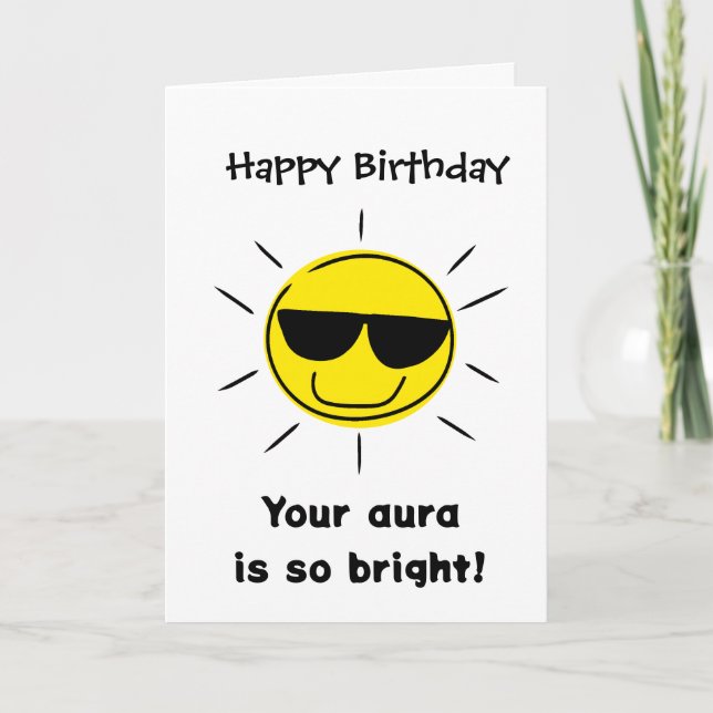 Funny Aura Birthday  Card (Front)