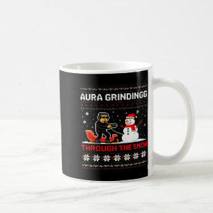 Funny Aura Grinding Christmas Meme Winter Gamer  Coffee Mug