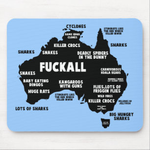 Funny Aussie map Mouse Pad