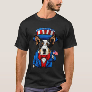Funny Australian Cattle Dog 4th of July, American  T-Shirt