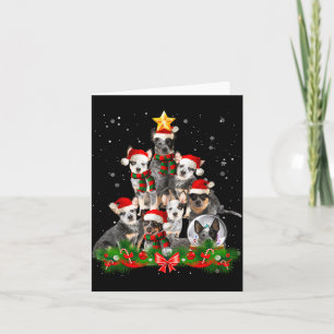 Funny Australian Cattle Dog Dog Christmas Tree - B Card
