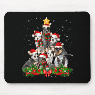 Funny Australian Cattle Dog Dog Christmas Tree - B Mouse Pad