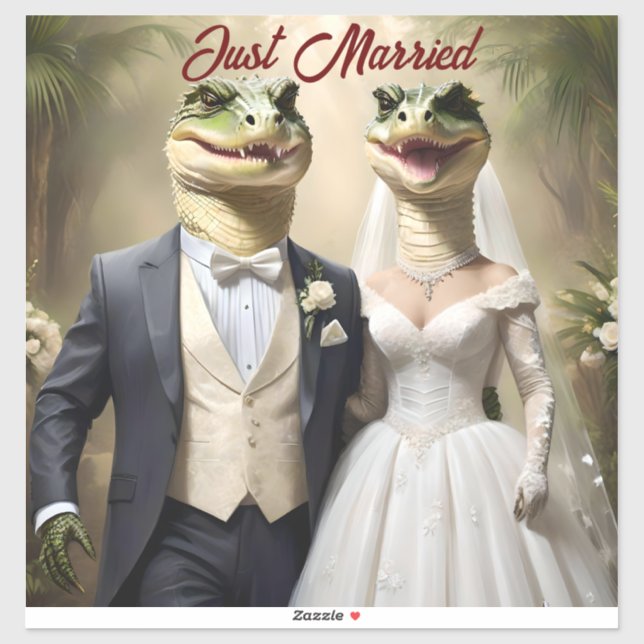 Funny Australian Crocodile Wedding, (Sheet)