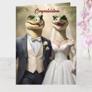 Funny Australian Crocodile Wedding, Card