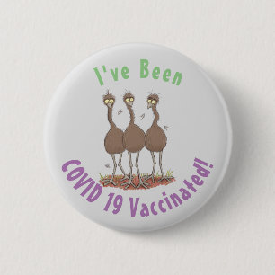 Funny Australian emu trio cartoon illustration 6 Cm Round Badge