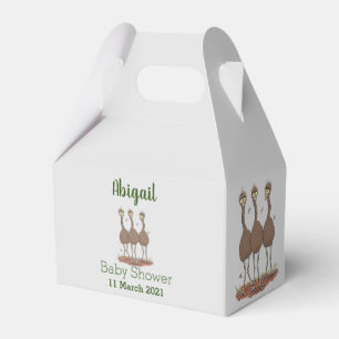 Funny Australian emu trio cartoon illustration Favour Box