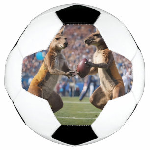 Funny Australian Kangaroos Playing Aussie Football Soccer Ball