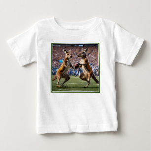 Funny Australian Kangaroos Playing Football, Baby T-Shirt