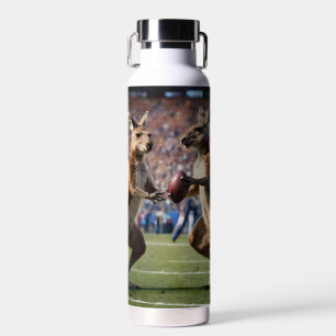 Funny Australian Kangaroos Playing Football, Water Bottle
