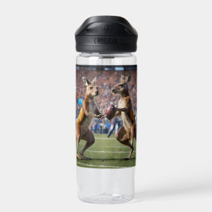Funny Australian Kangaroos Playing Football, Water Bottle