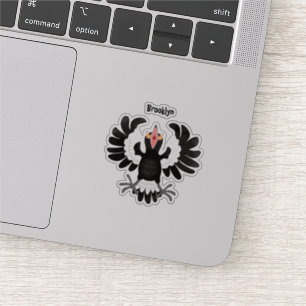 Funny Australian magpie cartoon illustration