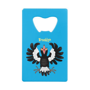 Funny Australian magpie cartoon illustration