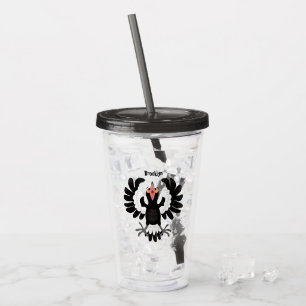Funny Australian magpie cartoon illustration  Acrylic Tumbler