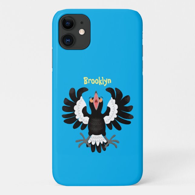 Funny Australian magpie cartoon illustration  Case-Mate iPhone Case (Back)