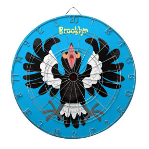 Funny Australian magpie cartoon illustration Dartboard