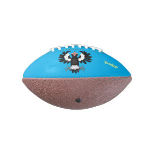 Funny Australian magpie cartoon illustration Football