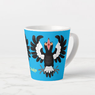 Funny Australian magpie cartoon illustration Latte Mug