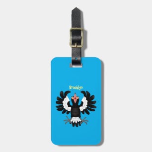 Funny Australian magpie cartoon illustration Luggage Tag