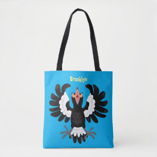 Funny Australian magpie cartoon illustration Tote Bag