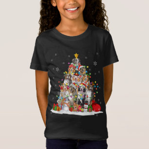 Funny Australian Shepherd Dog Christmas Tree Xmas T-Shirt