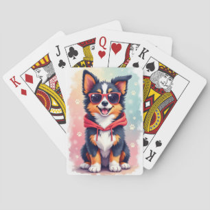 Funny Australian Shepherd Kawaii Dog Playing Cards