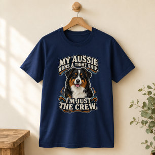 Funny Australian Shepherd My Aussie Runs  T-Shirt