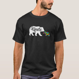 Funny Autism Awarenes Uncle Bear Family Autistic T-Shirt