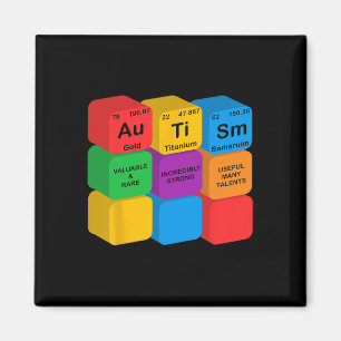 Funny Autism Awareness Elements Periodic Table Che Magnet