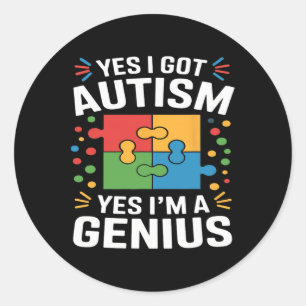 Funny Autism Awareness Kids Autistic Puzzle Autism Classic Round Sticker