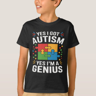 Funny Autism Awareness Kids Autistic Puzzle Autism T-Shirt