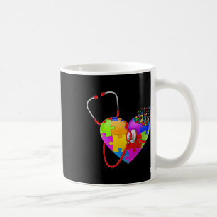 Funny Autism Awareness Nurse Autism Puzzle Stethos Coffee Mug