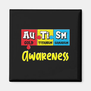 Funny Autism Awareness Puzzle Chemical Periodic Ta Magnet