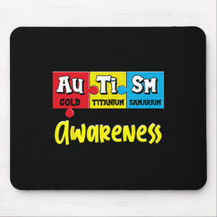 Funny Autism Awareness Puzzle Chemical Periodic Ta Mouse Pad