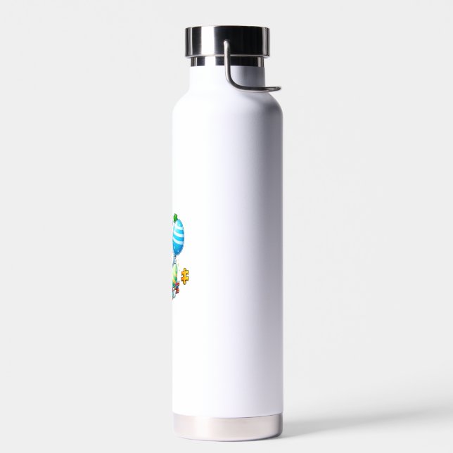 Funny Autism Awareness Puzzle Easter Bunny Eggs Ki Water Bottle (Left)