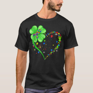 Funny Autism Awareness St Patricks Day Clover Auti T-Shirt