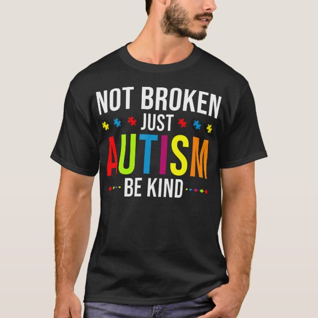 Funny Autism Awareness Support Autistic Youth T-Shirt (Front)